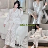 Bộ ngủ pijama nữ gấm ô vuông trắng-đen sang trọng 2 size giá rẻ 135k 5