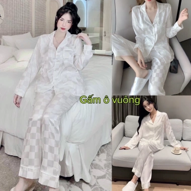 Bộ ngủ pijama nữ gấm ô vuông trắng-đen sang trọng 2 size giá rẻ 135k 5 Bộ ngủ pijama nữ gấm ô vuông trắng-đen sang trọng 2 size giá rẻ 135k 5