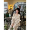 Bộ ngủ pijama thu đông vân mây cổ vuông ren bèo ống tiểu thư Ngọc Ánh - Giảm còn 290.000₫ 2