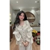 Bộ ngủ pijama thu đông vân mây cổ vuông ren bèo ống tiểu thư Ngọc Ánh - Giảm còn 290.000₫ 5
