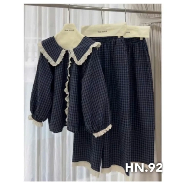 Bộ Ngủ Pyjama Dài kẻ Xốp cổ bèo viền ren siêu xinh, thoáng mát, giá ưu đãi 149k