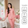 Bộ Ngủ Pyjama Kate Thô Tay Dài Quần Dài - Thoáng Mát, Thấm Hút Mồ Hôi, Giá 297.600đ