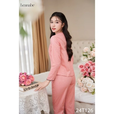 Bộ Ngủ Pyjama Kate Thô Tay Dài Quần Dài - Thoáng Mát, Thấm Hút Mồ Hôi, Giá 297.600đ