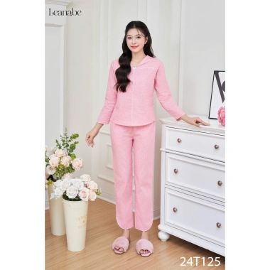 Bộ Ngủ Pyjama Kate Thô Tay Dài Quần Dài - Thoáng Mát, Thấm Hút Mồ Hôi, Giá 297.600đ