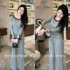Bộ ngủ thun cotton cổ tròn ren đen mềm mại, dài tay, thoải mái, sang chảnh - Set mặc nhà, đi chơi, du lịch 415k