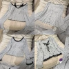 Bộ ngủ thun cotton cổ tròn ren đen mềm mại, dài tay, thoải mái, sang chảnh - Set mặc nhà, đi chơi, du lịch 415k 6