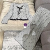 Bộ ngủ thun cotton cổ tròn ren đen mềm mại, dài tay, thoải mái, sang chảnh - Set mặc nhà, đi chơi, du lịch 415k 9