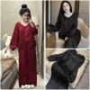 Bộ ngủ tiểu thư lụa xốp lyly tay dài, cổ tròn cao cấp Quảng Châu - 520k giảm giá 2