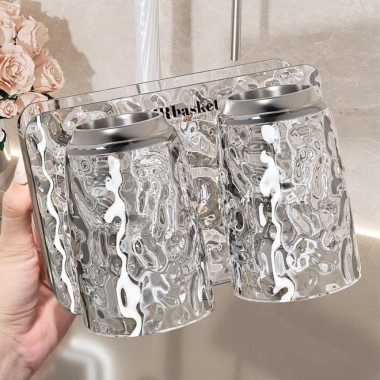 Bộ Nhả Kem Đánh Răng Trong Suốt DOMES - Kệ Treo Bàn Chải, Cốc Nhựa Dán Tường, Giá chỉ 116.000 VND
