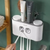 Bộ Nhả Kem Đánh Răng Tự Động Ecoco kèm 4 cốc, giá đỡ bàn chải dán tường cao cấp, tiết kiệm không gian - chỉ 290k 4