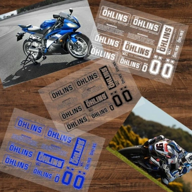Bộ Nhãn Dán Phản Quang OHLINS Đen Giảm Xóc Sửa Đổi Đồ Dùng Xe Máy An Toàn và Thời Trang 2