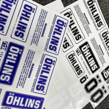 Bộ Nhãn Dán Phản Quang OHLINS Đen Giảm Xóc Sửa Đổi Đồ Dùng Xe Máy An Toàn và Thời Trang 3
