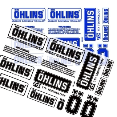 Bộ Nhãn Dán Phản Quang OHLINS Đen Giảm Xóc Sửa Đổi Đồ Dùng Xe Máy An Toàn và Thời Trang 5
