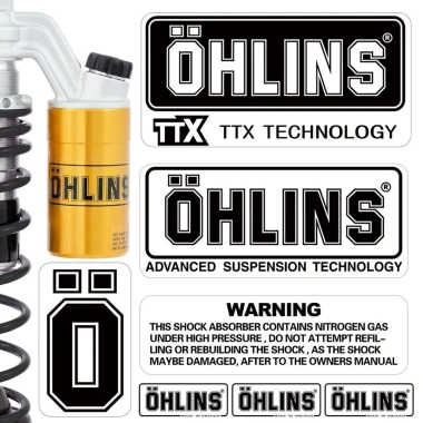 Bộ Nhãn Dán Phản Quang OHLINS Đen Giảm Xóc Sửa Đổi Đồ Dùng Xe Máy An Toàn và Thời Trang 7