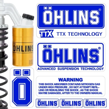 Bộ Nhãn Dán Phản Quang OHLINS Đen Giảm Xóc Sửa Đổi Đồ Dùng Xe Máy An Toàn và Thời Trang 8