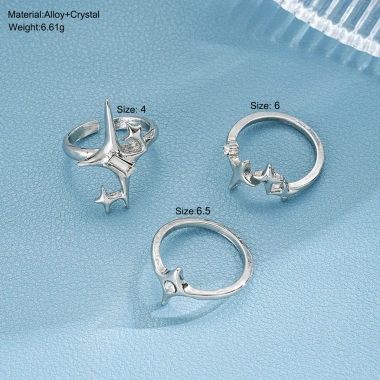 Bộ nhẫn đôi ngôi sao kim cương - Phụ kiện thời trang cao cấp nữ, 25.850 VND 3 Bộ nhẫn đôi ngôi sao kim cương - Phụ kiện thời trang cao cấp nữ, 25.850 VND 3