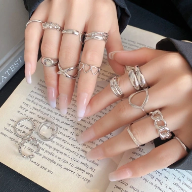 Bộ nhẫn hình học cao cấp - Thiết kế thời thượng, giá ưu đãi 23.782₫