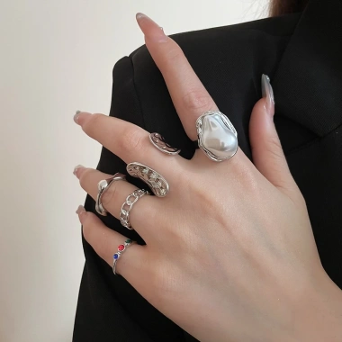 Bộ nhẫn kim loại thời trang cho nữ - Phong cách sang trọng, giảm giá 31.000₫ 8