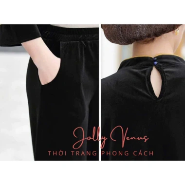 Bộ nhung dài tay SP9 phong cách mới, tặng mẹ bà, mặc xuân thu - Giá ưu đãi 160.000₫
