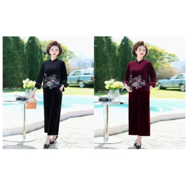 Bộ nhung dài tay SP9 phong cách mới, tặng mẹ bà, mặc xuân thu - Giá ưu đãi 160.000₫