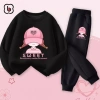 Bộ nỉ ấm áp BabyloveGO cho bé gái 1-10 tuổi, đồ bộ thu đông hai da dày dặn, giá 259k 4