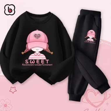 Bộ nỉ ấm áp BabyloveGO cho bé gái 1-10 tuổi, đồ bộ thu đông hai da dày dặn, giá 259k