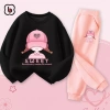 Bộ nỉ ấm áp BabyloveGO cho bé gái 1-10 tuổi, đồ bộ thu đông hai da dày dặn, giá 259k 5