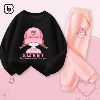 Bộ nỉ ấm áp BabyloveGO cho bé gái 1-10 tuổi, đồ bộ thu đông hai da dày dặn, giá 259k