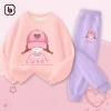 Bộ nỉ ấm áp BabyloveGO cho bé gái 1-10 tuổi, đồ bộ thu đông hai da dày dặn, giá 259k 6