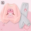 Bộ nỉ ấm áp BabyloveGO cho bé gái 1-10 tuổi, đồ bộ thu đông hai da dày dặn, giá 259k 7
