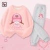 Bộ nỉ ấm áp BabyloveGO cho bé gái 1-10 tuổi, đồ bộ thu đông hai da dày dặn, giá 259k 9