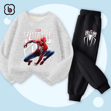 Bộ nỉ bé trai BabyloveGO 2.026 thu đông dài tay, nỉ da cá in siêu anh hùng - 259.000đ 3
