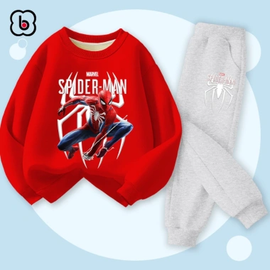 Bộ nỉ bé trai BabyloveGO 2.026 thu đông dài tay, nỉ da cá in siêu anh hùng - 259.000đ 6