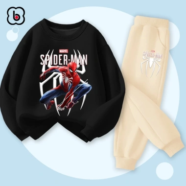 Bộ nỉ bé trai BabyloveGO 2.026 thu đông dài tay, nỉ da cá in siêu anh hùng - 259.000đ 8