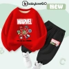 Bộ nỉ bé trai BabyloveGO thu đông dài tay, in siêu anh hùng Marvel, phù hợp 1-10 tuổi, giảm giá 259.000 VND
