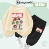 Bộ nỉ bé trai BabyloveGO thu đông dài tay, in siêu anh hùng Marvel, phù hợp 1-10 tuổi, giảm giá 259.000 VND 3