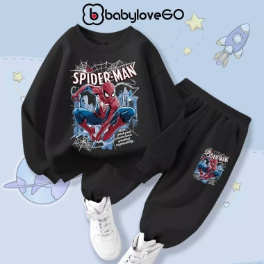 Bộ nỉ bé trai BabyloveGO thu đông dài tay Marvel siêu anh hùng - Giá chỉ 259.000₫
