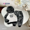 Bộ Nỉ Bông Hoodie Bé Trai Rằn Ri In Số 86 – Sành Điệu, Chất Cao Cấp, Mềm Mại