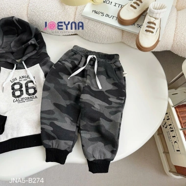 Bộ Nỉ Bông Hoodie Bé Trai Rằn Ri In Số 86 – Sành Điệu, Chất Cao Cấp, Mềm Mại 7
