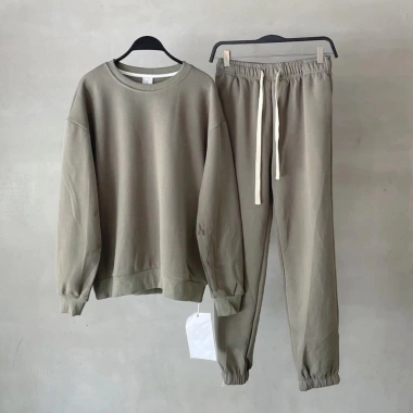 Bộ Nỉ Cổ Tròn Basic Thu Đông Unisex – Siêu Dày Dặn, Mềm Mịn, Thấm Hút Mồ Hôi, Thoải Mái