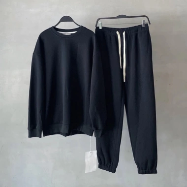 Bộ Nỉ Cổ Tròn Basic Thu Đông Unisex – Siêu Dày Dặn, Mềm Mịn, Thấm Hút Mồ Hôi, Thoải Mái