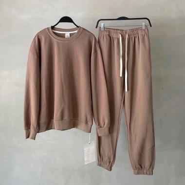 Bộ Nỉ Cổ Tròn Basic Thu Đông Unisex – Siêu Dày Dặn, Mềm Mịn, Thấm Hút Mồ Hôi, Thoải Mái