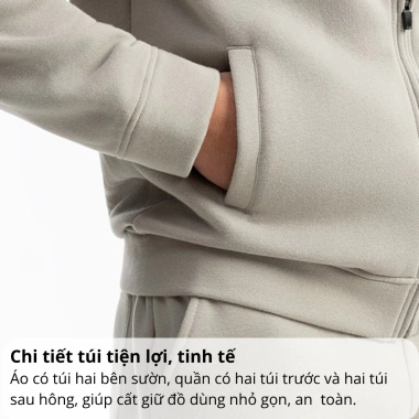 Bộ nỉ nam khóa kéo Phan Nguyễn cao cấp, mềm mịn, giữ ấm tốt, fit, 799.000 VND