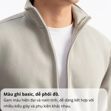 Bộ nỉ nam khóa kéo Phan Nguyễn cao cấp, mềm mịn, giữ ấm tốt, fit, 799.000 VND