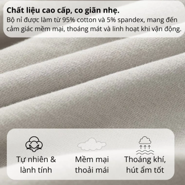 Bộ nỉ nam khóa kéo Phan Nguyễn cao cấp, mềm mịn, giữ ấm tốt, fit, 799.000 VND