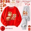 Bộ Nỉ Sweater Tết Bính Ngọ 2.026 Múa Lân Bé Trai & Bé Gái - CIUCIU KID Vải Da Cá Ấm