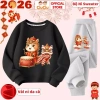 Bộ Nỉ Sweater Tết Bính Ngọ 2.026 Múa Lân Bé Trai & Bé Gái - CIUCIU KID Vải Da Cá Ấm 8