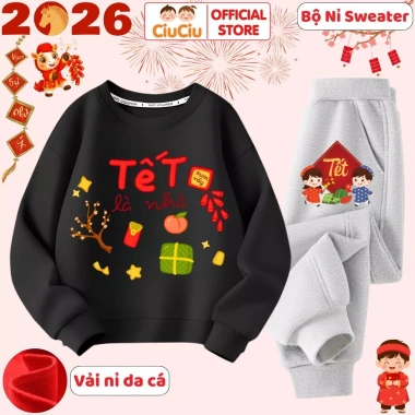 Bộ Nỉ Tết 2.026 CIUCIU KID Quần Áo Da Cá Cho Bé Trai và Gái - Giá Ưu Đãi 296.000₫ 6 Bộ Nỉ Tết 2.026 CIUCIU KID Quần Áo Da Cá Cho Bé Trai và Gái - Giá Ưu Đãi 296.000₫ 6