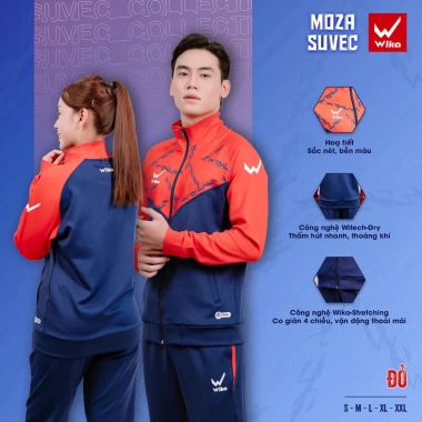Bộ Nỉ Thể Thao Nam Nữ Wika Moza Suvec Chính Hãng - Dài Tay Thu Đông Cao Cấp, Giữ Ấm, Giá chỉ 580.000 VND