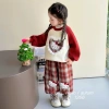 Bộ nỉ thu đông bé gái đỏ mèo Kitty, quần caro ấm áp - Dolly Kids DL40, 159k 2
